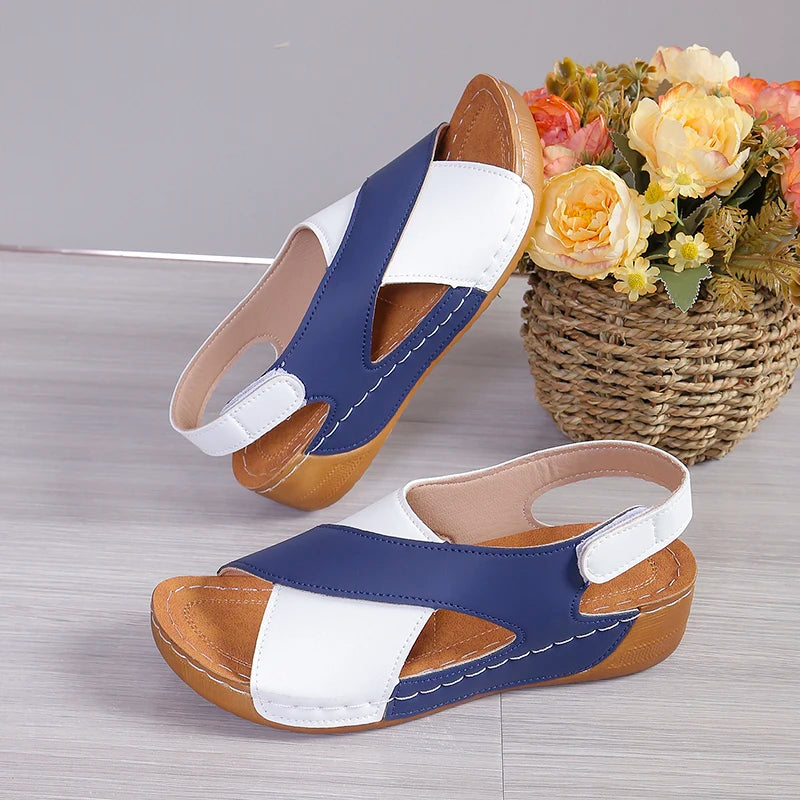 Viral Vault™  Contrast Color Wedge Sandals