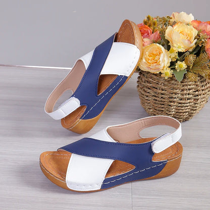 Viral Vault™  Contrast Color Wedge Sandals