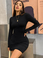 Viral Vault™ Long Sleeve Slim Bodycon Mini Dress