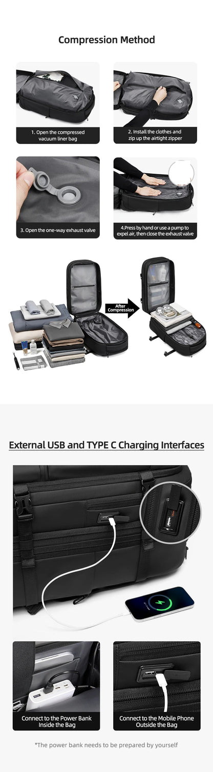 Viral Vault™ vacuum compression business backpacks