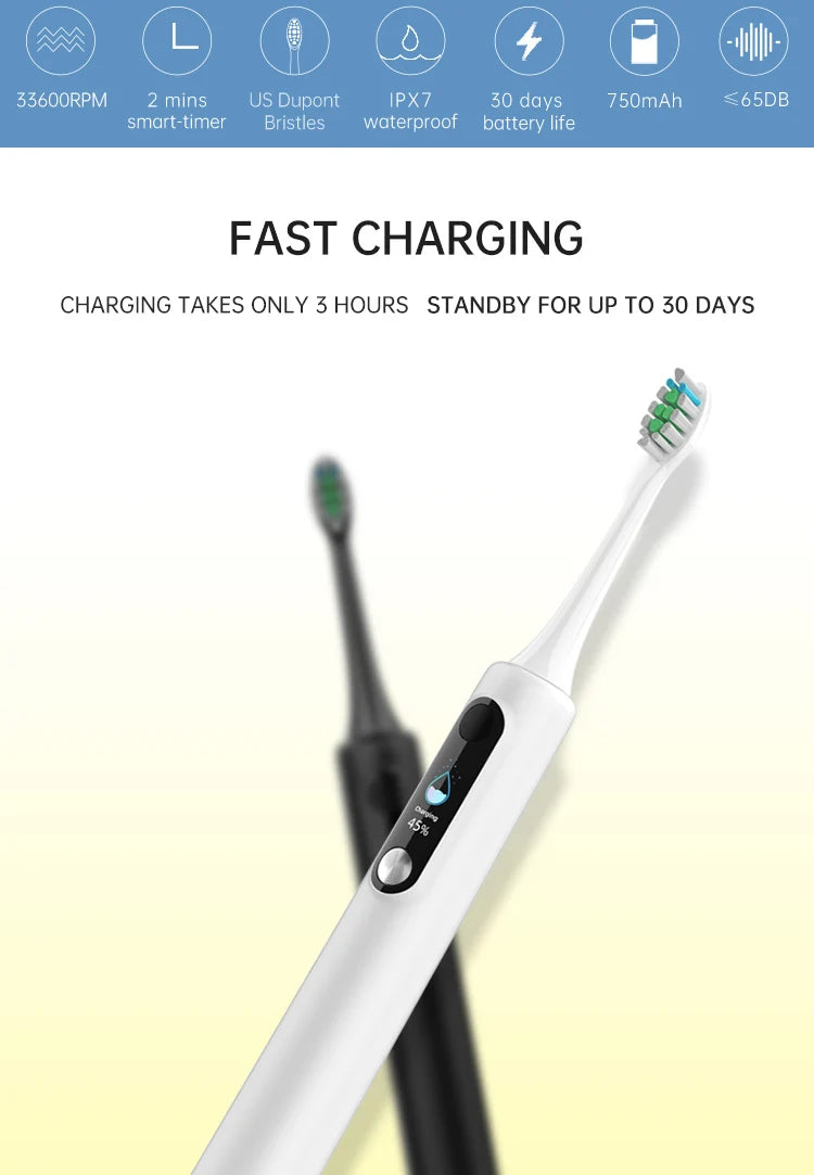 Viral Vault™ Intelligent Magnetic Suspension Ultrasonic Electric Toothbrush