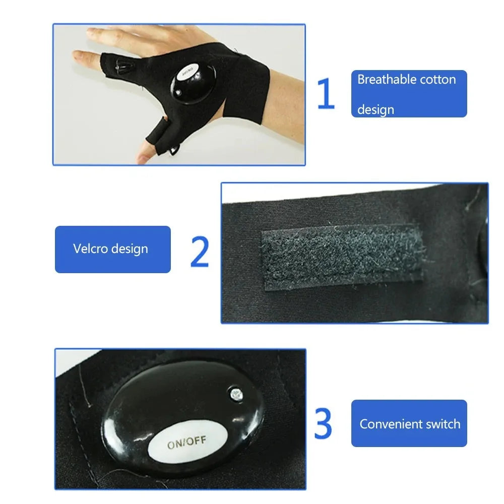 Viral Vault™ LED Flashlight Luminous Running Gloves