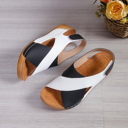 Viral Vault™  Contrast Color Wedge Sandals