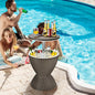 Viral Vault™ Patio Rattan Cooler Bar Table
