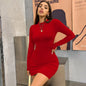 Viral Vault™ Long Sleeve Slim Bodycon Mini Dress