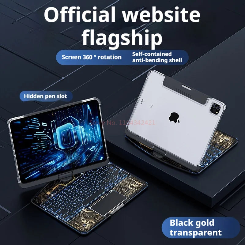 Viral Vault™ Clear Rotating iPad Keyboard Case
