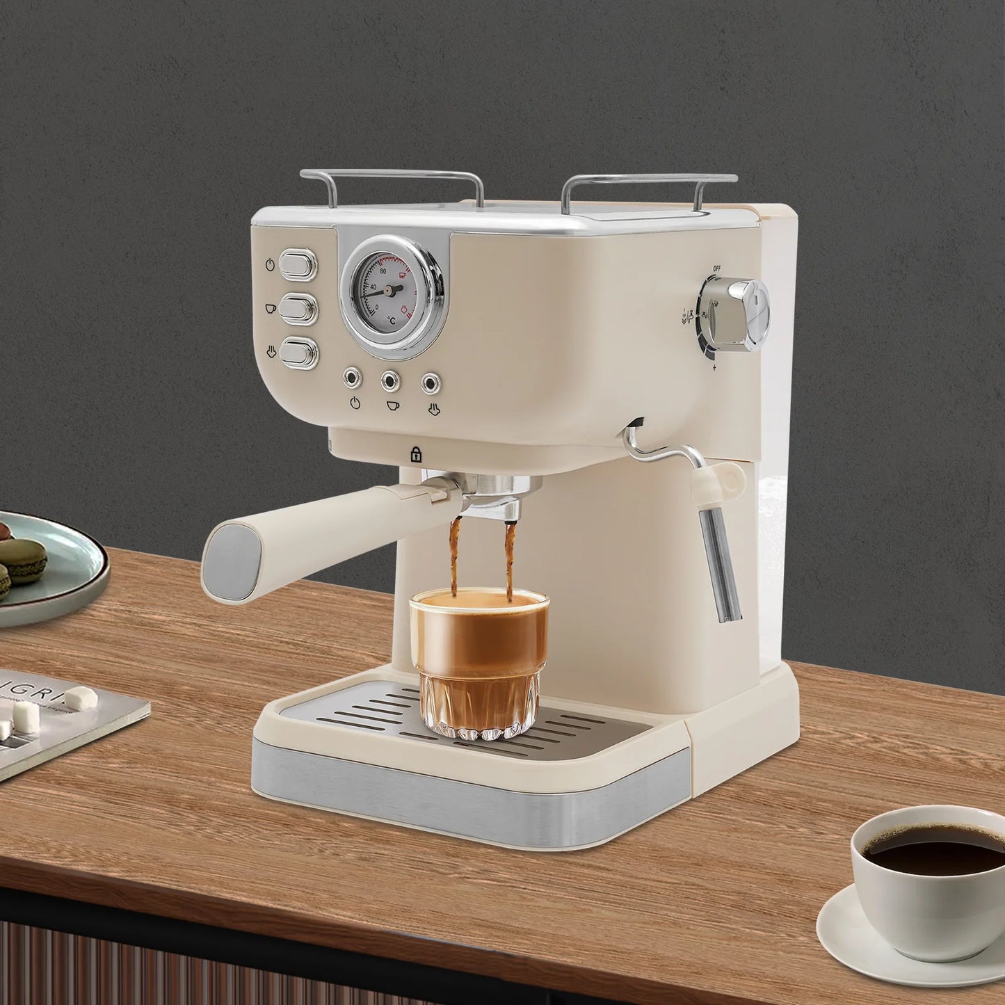 Viral Vault™ Espresso Machine with Milk Frothier