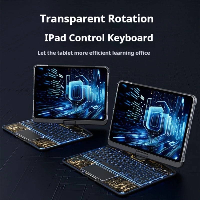 Viral Vault™ Clear Rotating iPad Keyboard Case
