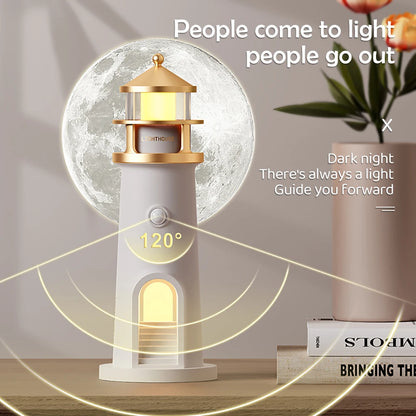 Viral Vault™ Night Lights Moon Projection Lighthouse