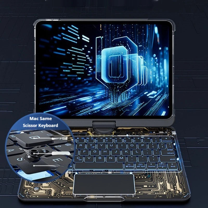 Viral Vault™ Clear Rotating iPad Keyboard Case