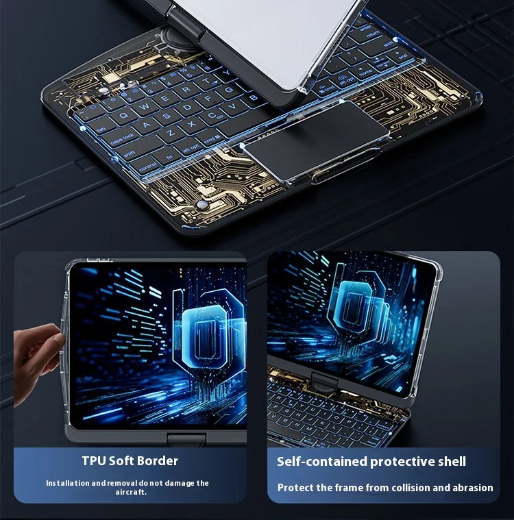 Viral Vault™ Clear Rotating iPad Keyboard Case